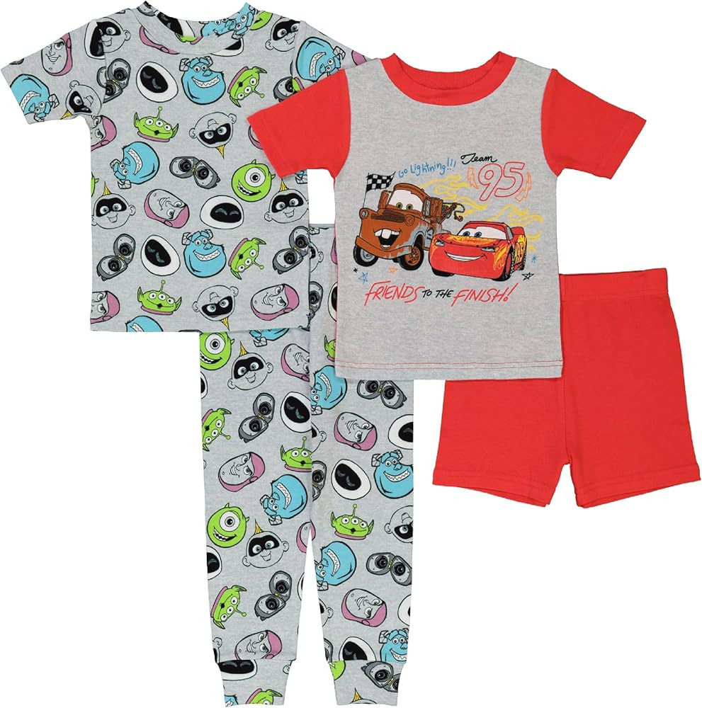 Disney Boys' 4-Piece Snug-fit Cotton Matching Comfortable Pajama Set, Soft & Cute for Kids | Amazon (US)