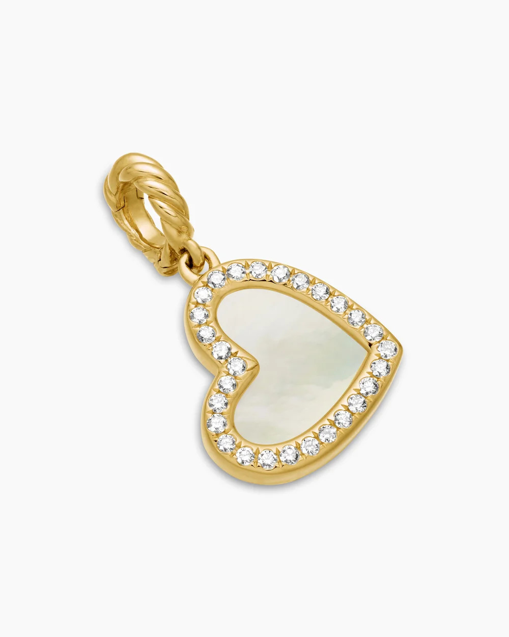 David Yurman | DY Elements® Heart Pendant in 18K Yellow Gold with Mother of Pearl and Diamonds, ... | David Yurman
