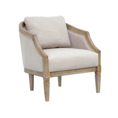 Martha Stewart Whitney Curved Solid Wood Upholstered Armchair | Wayfair North America