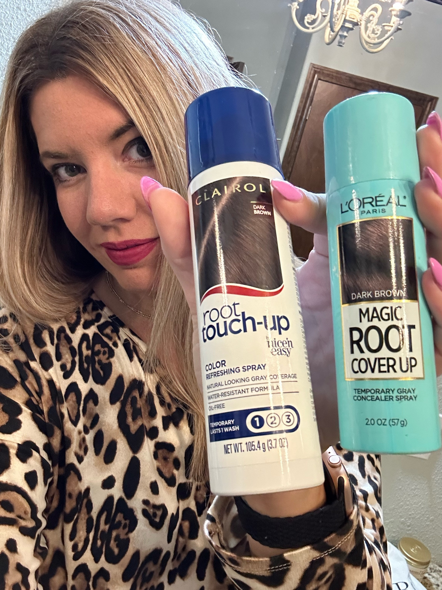 Root touch up spray, gray hair, color touch up, bye bye gray
