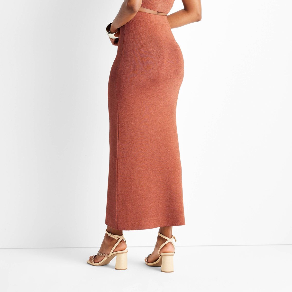 Women's Metallic Ribbed-Knit Midi Skirt - Future Collective™ with Jenny K. Lopez | Target