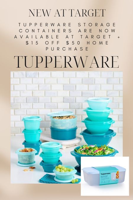 NEW AT TARGET! Tupperware Storage Containers Are Now Available at Target + Possible $15 Off $50 Home Purchase. 

Kitchen organization and storage  

#LTKfamily #LTKunder50 #LTKhome
