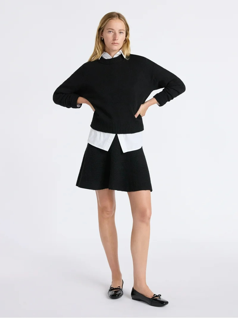 Free Assembly Women's and Women’s Plus Ribbed Mini Sweater Skirt, Sizes XS-4X | Walmart (US)