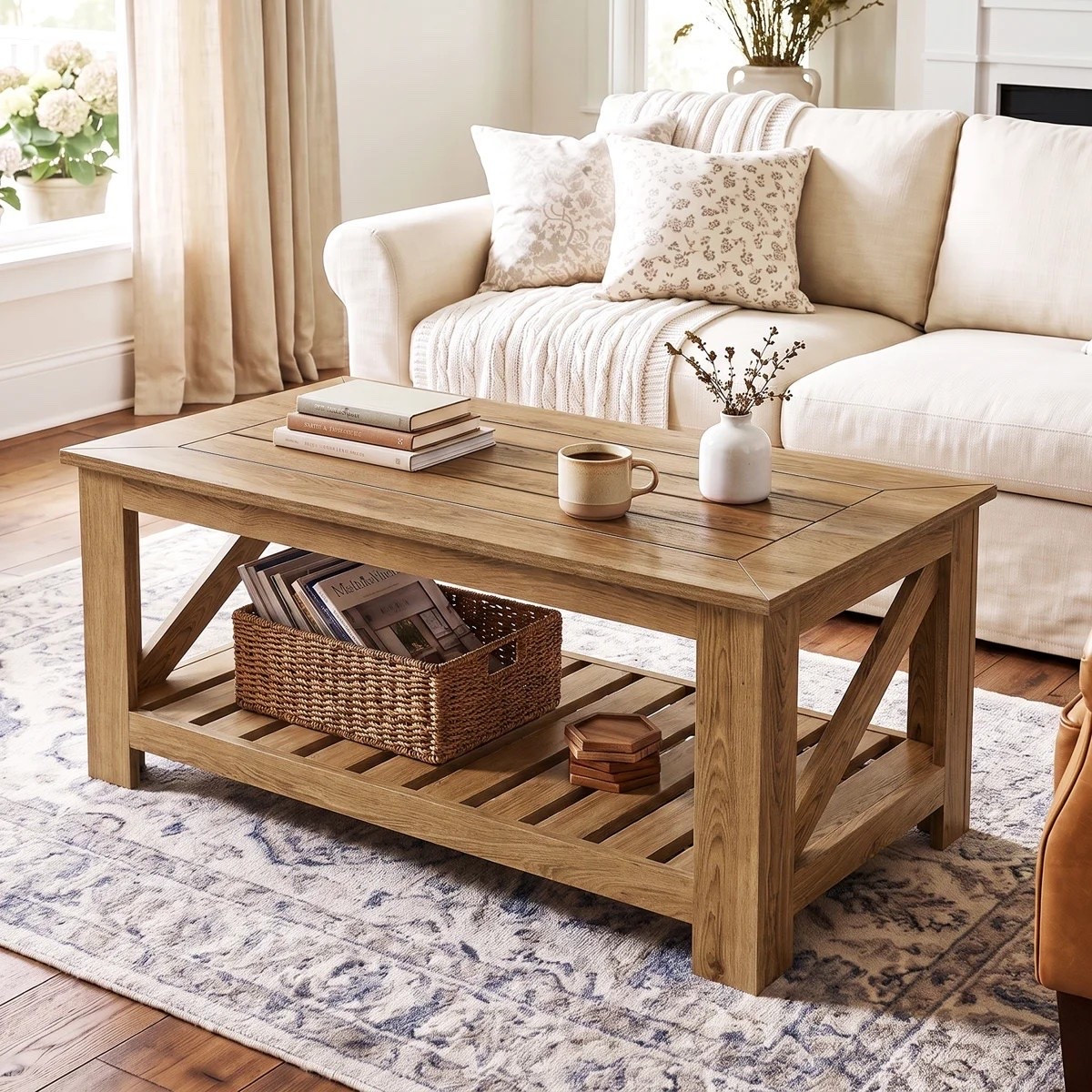 A timeless centerpiece for a warm, inviting living space from @Wayfair. 🤎 The Farmhouse Coffee Table brings classic rustic character and everyday functionality to the room, creating a versatile foundation for books, candles, florals, and seasonal décor. ON SALE and under $150.

Ideas

* Style with a stack of coffee-table books and a decorative tray
* Add a vase of fresh or faux flowers for a soft focal point
* Layer with candles, lanterns, or seasonal accents
* Pair with a neutral sofa and textured throw pillows
* Add baskets and natural wood accents for a cohesive farmhouse look

Keywords

* farmhouse coffee table
* rustic coffee table
* farmhouse living room furniture
* rustic living room furniture
* farmhouse home décor
* rustic home décor
* living room coffee table
* farmhouse furniture
* country style furniture
* traditional coffee table
* wood coffee table
* living room décor