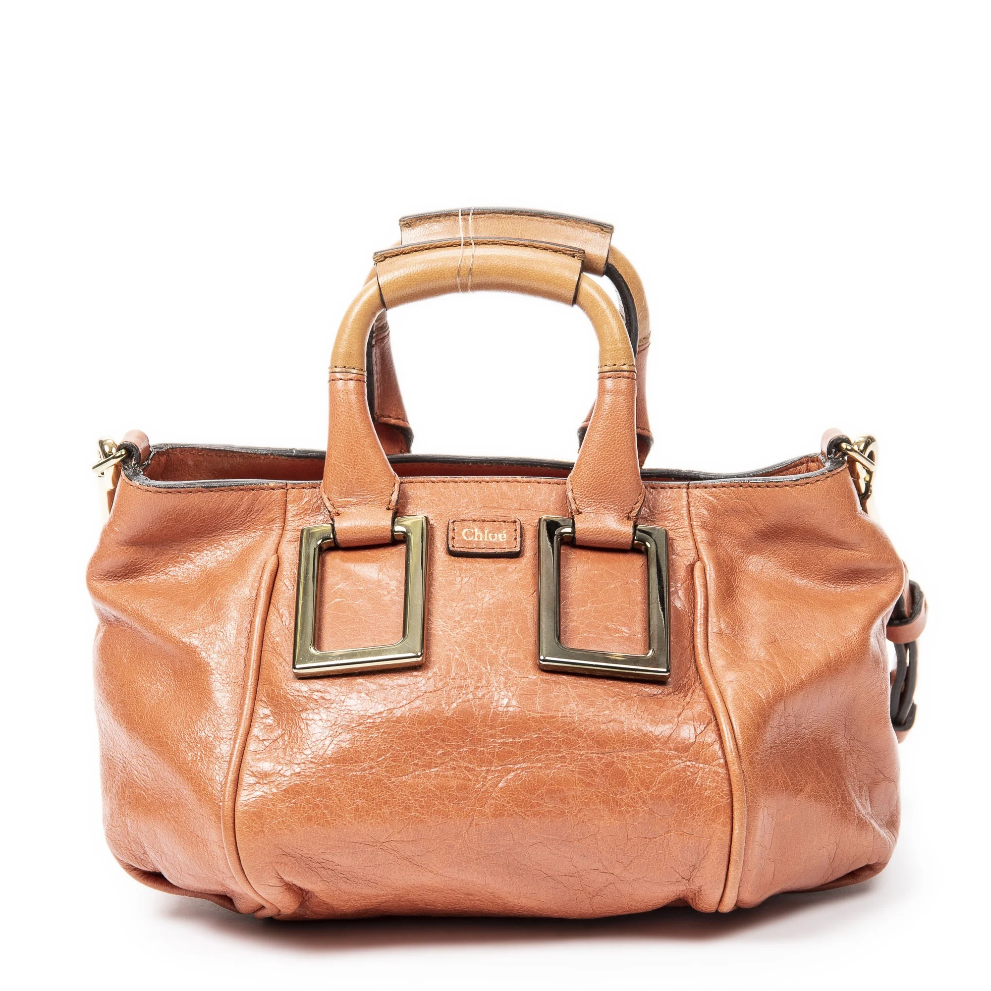 Pre-Owned Chloé Orange/Tan Mini Ethel Handbag Calfskin Leather | Walmart (US)