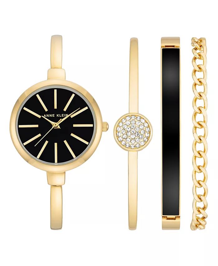 Women's Gold-Tone Alloy Bangle Watch 32mm and Bracelet Set | Macy's
