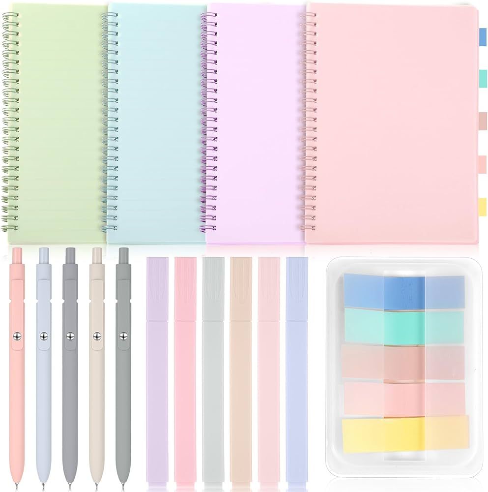 Honoson 16 Pcs Cute Kawaii Notebooks A5 Lined Journal Notebook Includes 4 Colorful Spiral Noteboo... | Amazon (US)