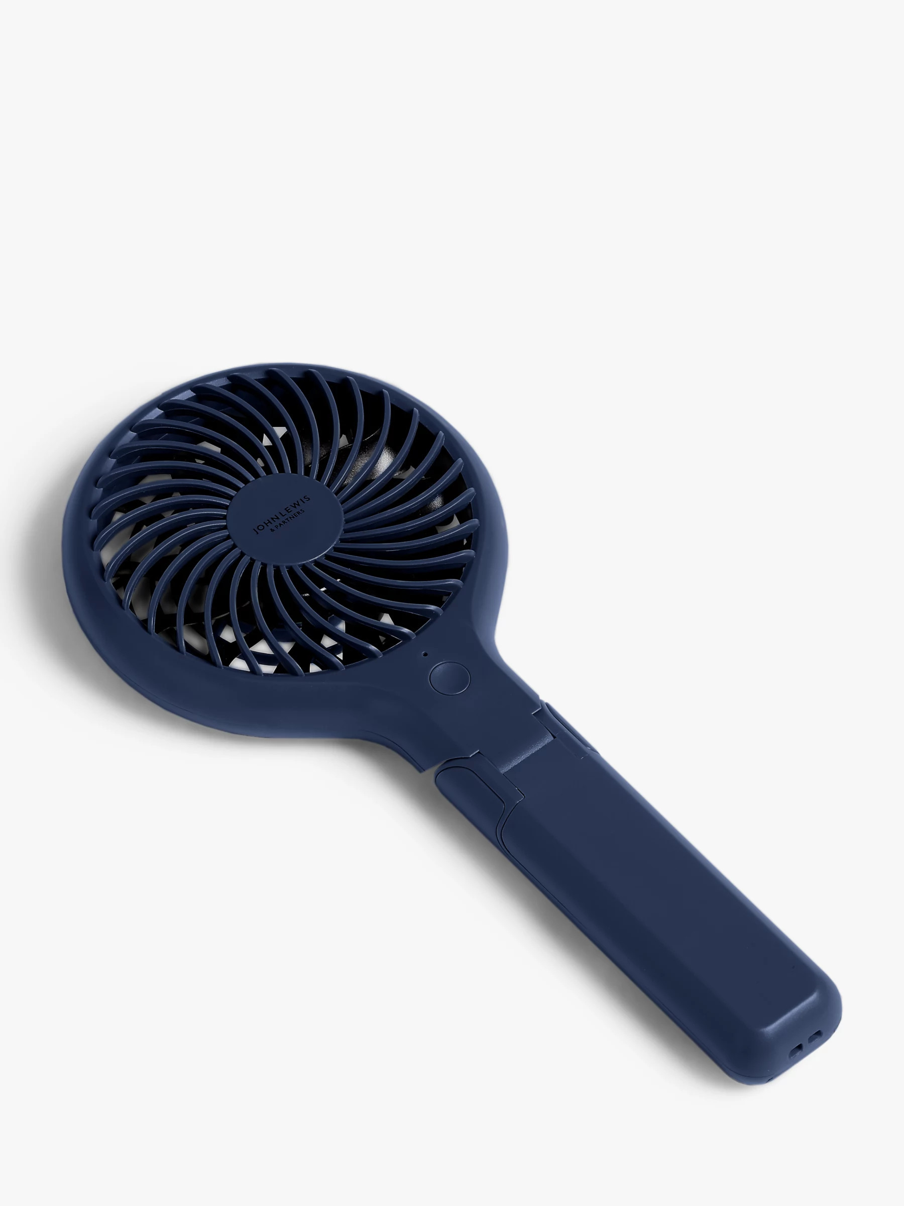 John Lewis Handheld and Foldable Desk Fan, 4 inch, Navy | John Lewis (UK)