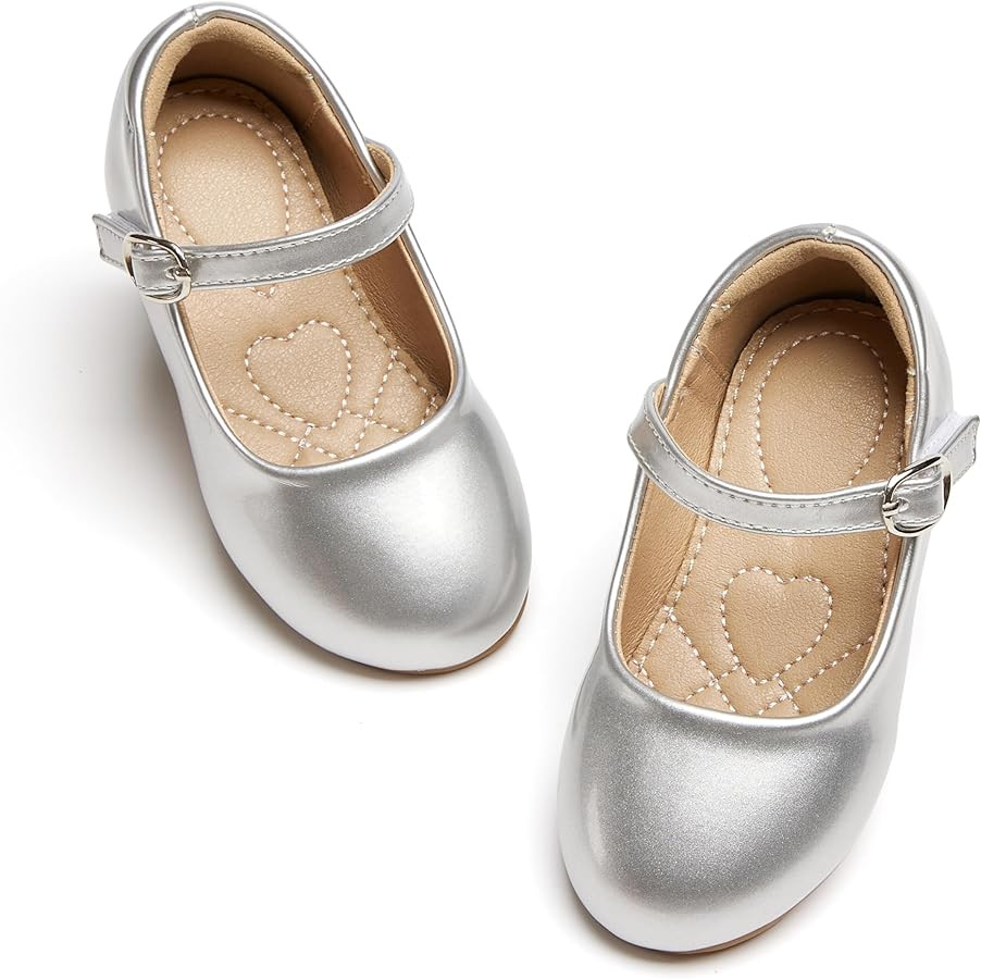 ESTINE Toddler/Little Kid Girls Dress Mary Jane Flats Flowers Fashion Princess Ballet Shoes | Amazon (US)