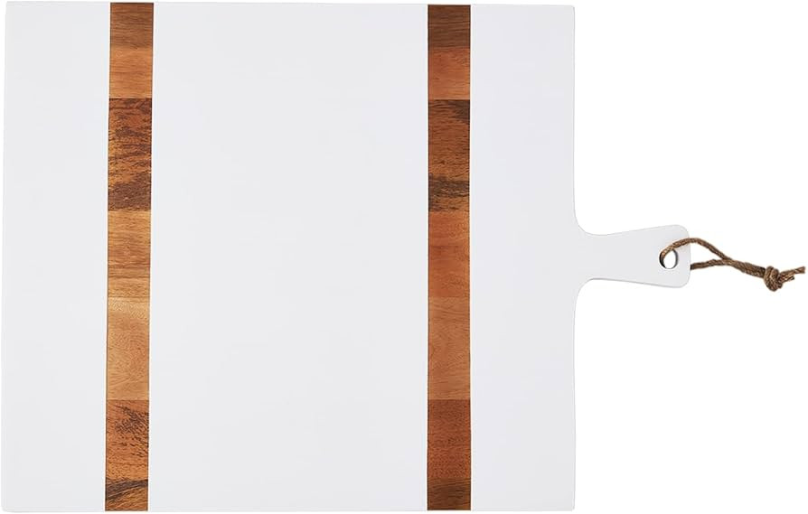 Mud Pie Wooded Square Board,White, 23 1/4" x 16 3/4" | Amazon (US)