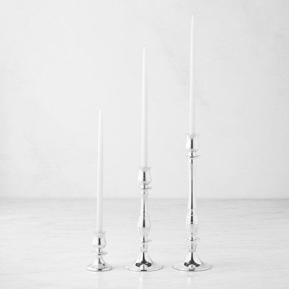 Heirloom Silver Tiny Taper Holders | Williams-Sonoma