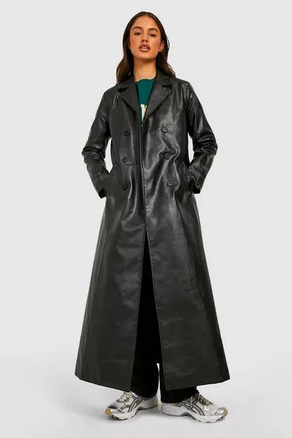 Faux Leather Trench Coat | Boohoo.com (US & CA)