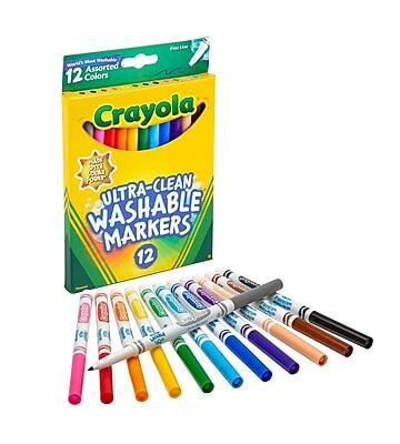 Crayola - Ultra-Clean Washable Markers, Fine, 12/Box - Assorted Colors | Best Buy U.S.