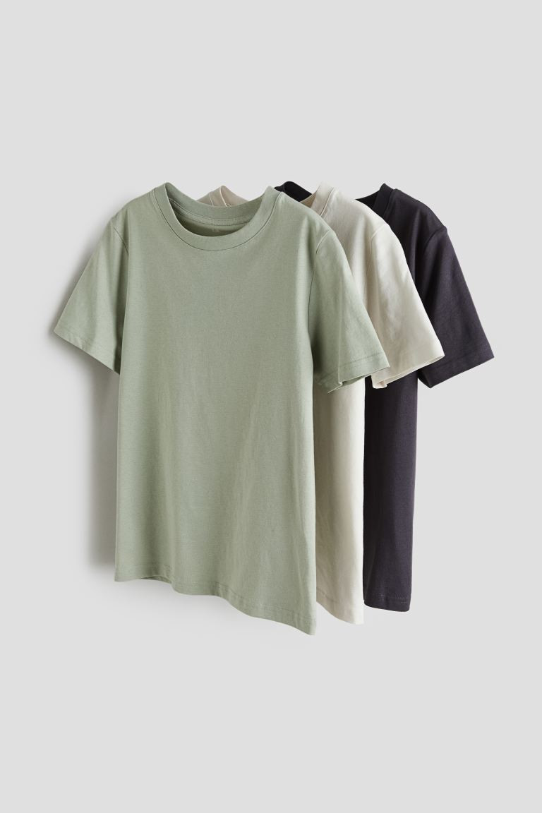3-pack T-shirts - Light green/black - Kids | H&M US | H&M (US + CA)