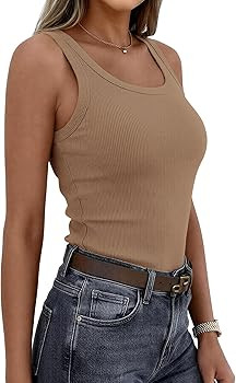 PRETTYGARDEN Tank Tops for Women 2026 Summer Sleeveless Square Neck Ribbed Tops Cute Spring Casua... | Amazon (US)