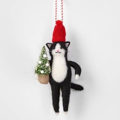Felted Wool Tuxedo Cat Christmas Tree Ornament - Wondershop™ | Target