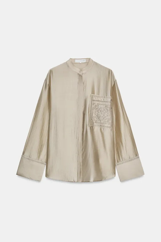 EMBROIDERED POCKET SHIRT ZW COLLECTION | Zara US