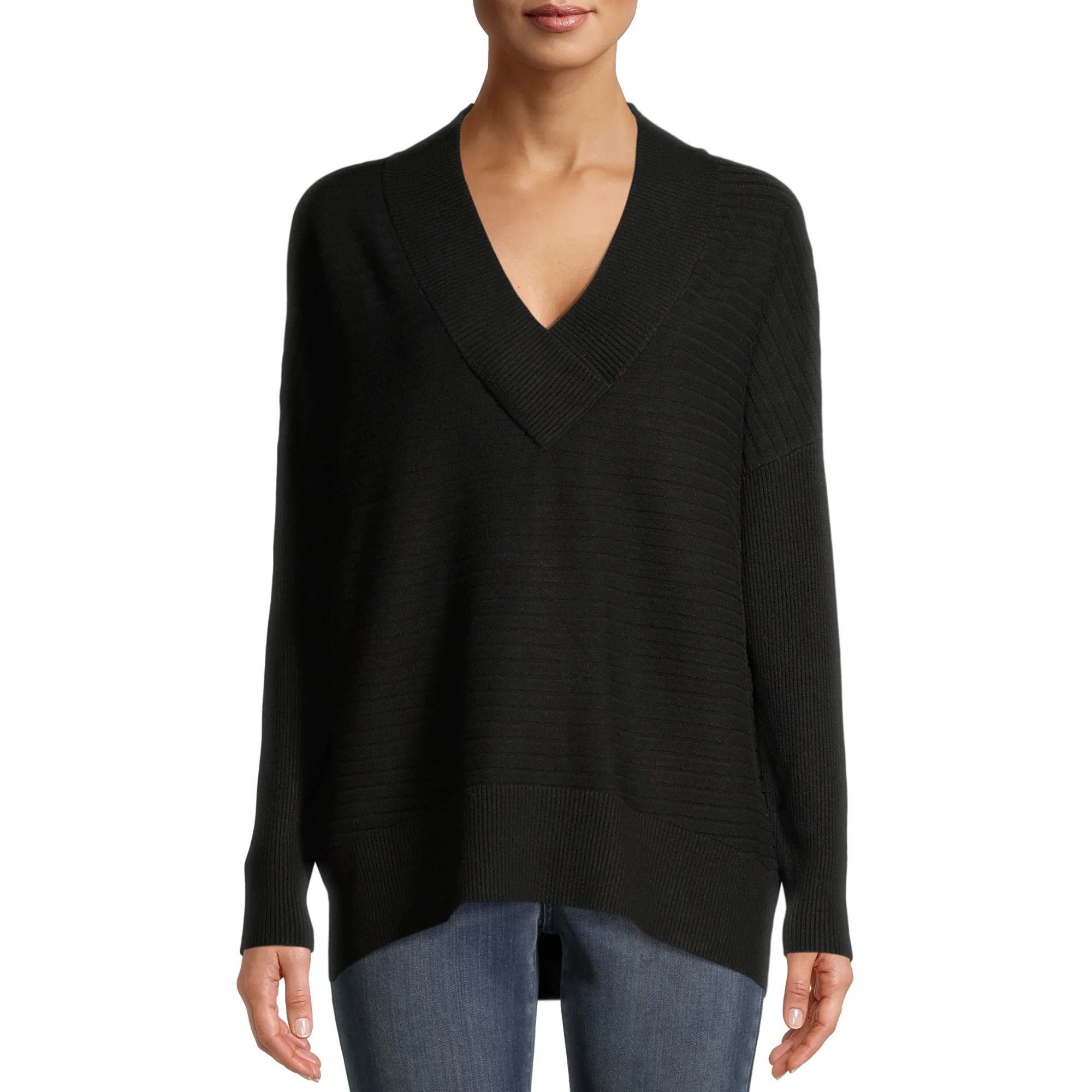 Time and Tru Women's V-Neck Sweater | Walmart (US)