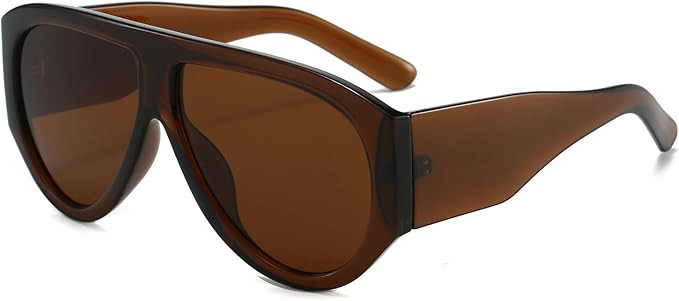 LJCZKA Oversized Square Sunglasses for Women Men 70s Retro Pilot Sunglasses Vintage Wrap Around C... | Amazon (UK)