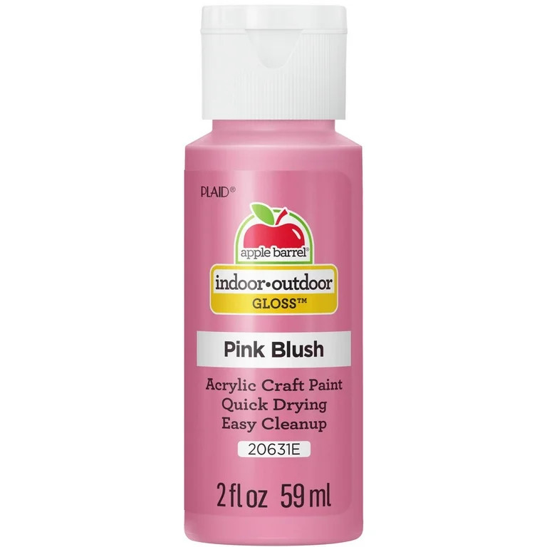 Apple Barrel Acrylic Craft Paint, Gloss Finish, Pink Blush, 2 fl oz - Walmart.com | Walmart (US)