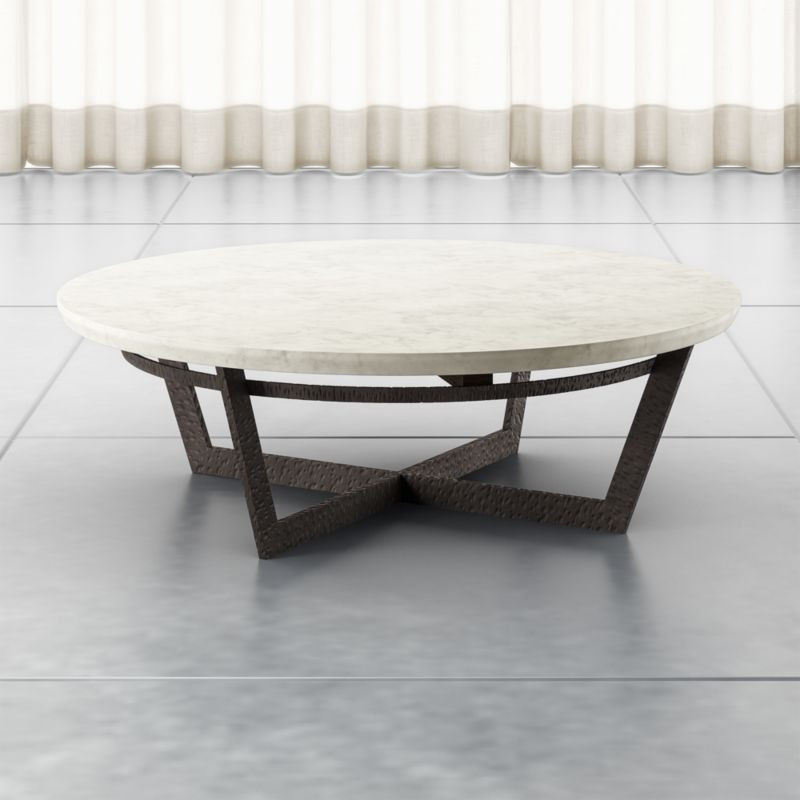 Verdad Round White Marble Coffee Table + Reviews | Crate and Barrel | Crate & Barrel