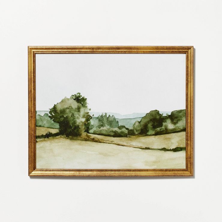 14" x 11" Rolling Hills Framed Wall Canvas Green - Threshold™ designed with Studio McGee | Target