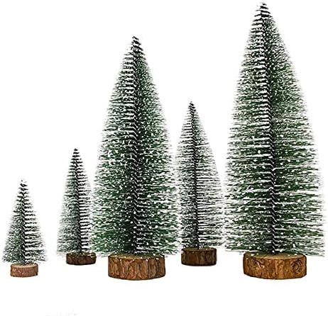 5 Pieces Artificial Mini Christmas Sisal Snow Frost Trees with LED Fairy String Light, Bottle Bru... | Amazon (CA)