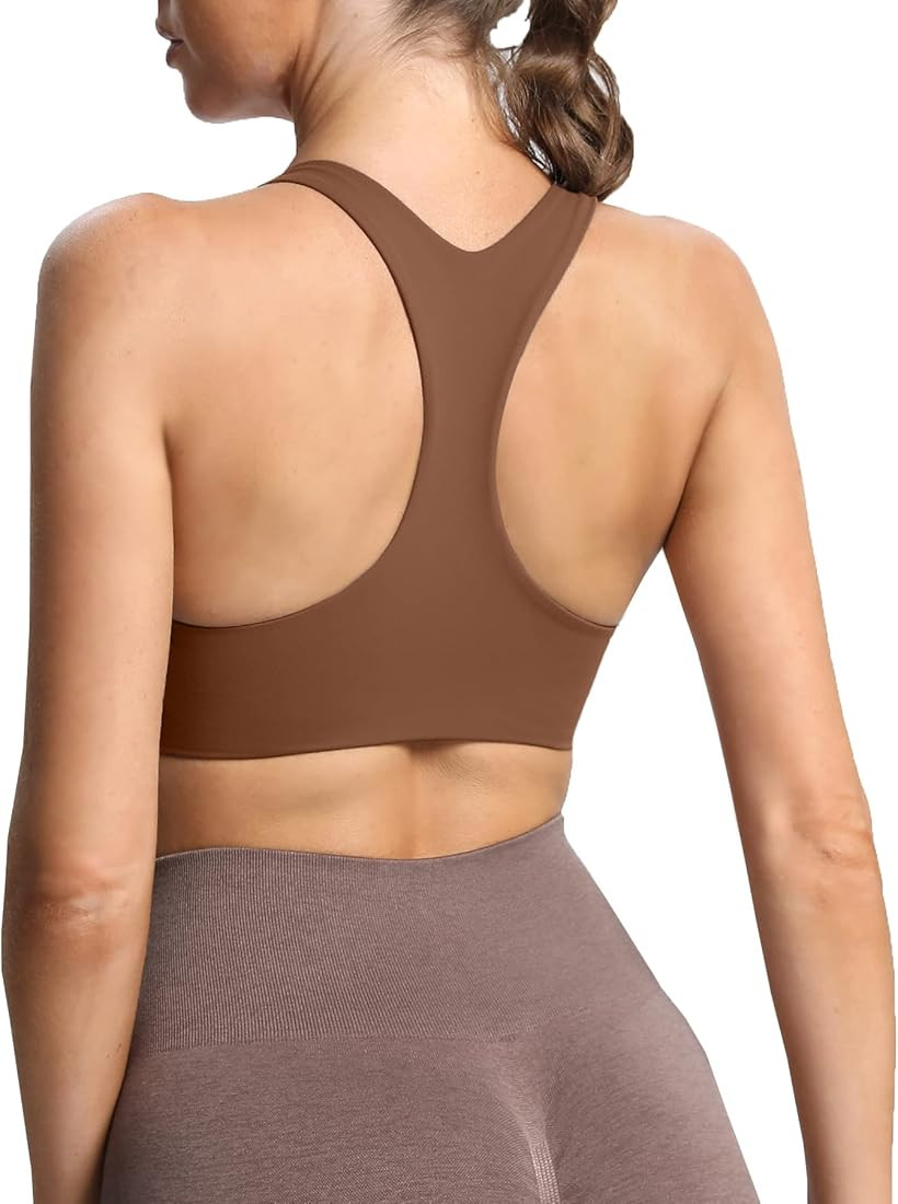 Aoxjox Women's Workout Sports Bras Fitness Backless Padded Define Sculpt Racerback Bra Yoga Crop ... | Amazon (US)