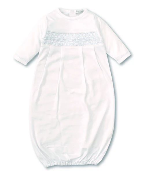 Hand Smocked CLB Charmed White Sack Gown | Kissy Kissy