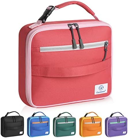 Insulated Lunch Bag, Genteen Lunch Box Kids Double Zipper,Durable Soft Bag & Freezable Lunch Bag ... | Amazon (US)