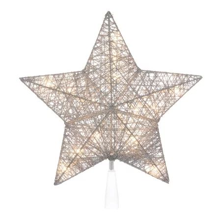 Holiday Time Light-up Silver Filigree Tree Topper, 13.5" | Walmart (US)