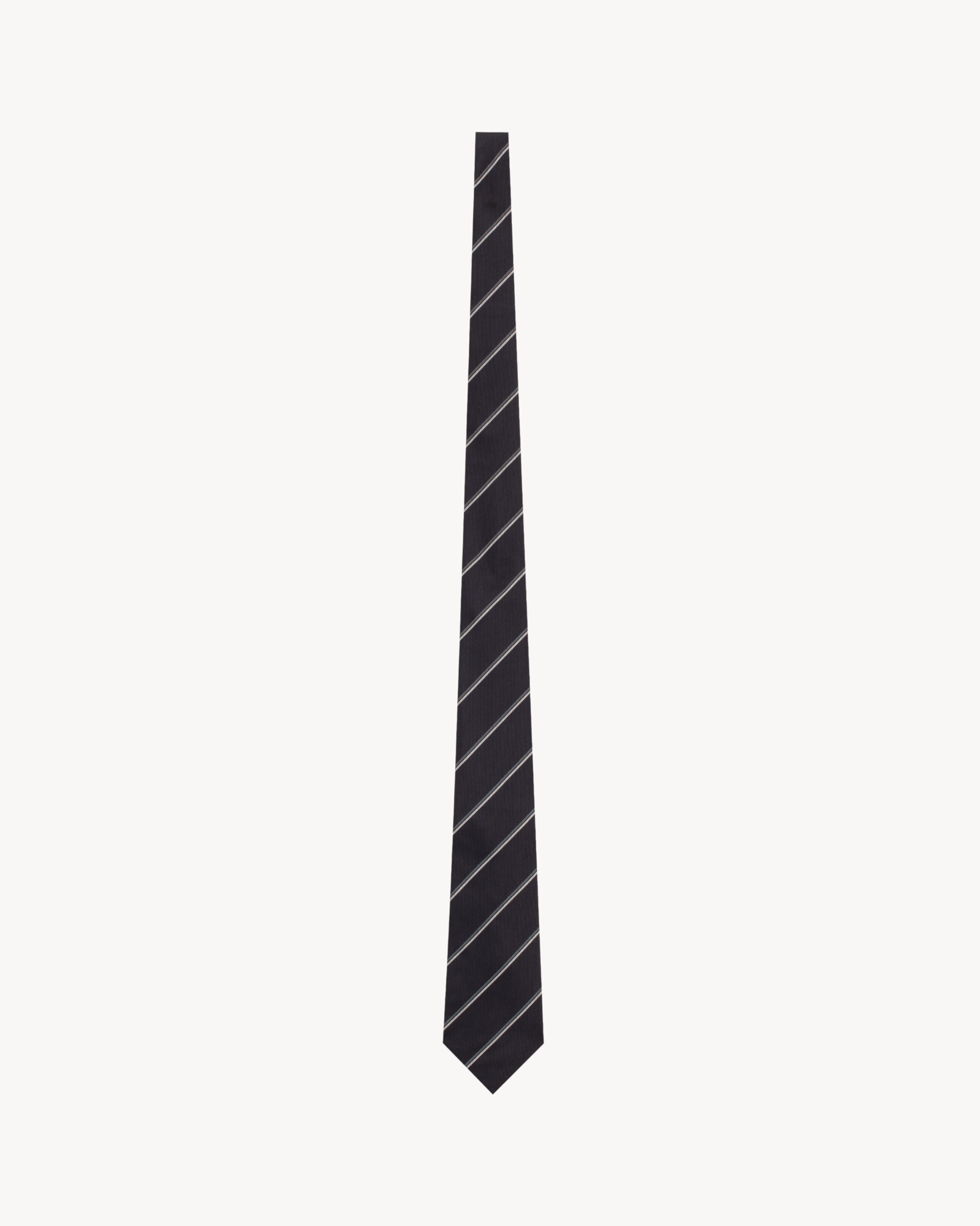 STRIPED WIDE TIE IN SILK in Black | Saint Laurent | YSL EN-US | Saint Laurent Inc. (Global)