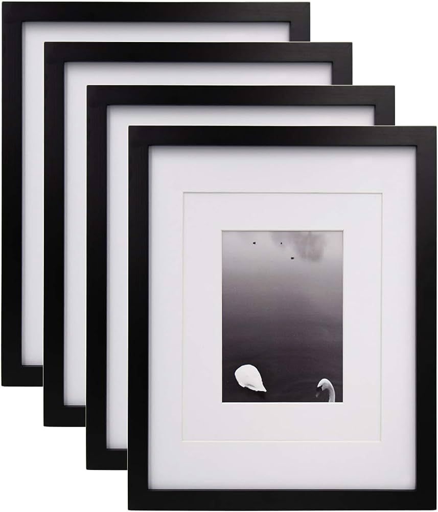 Egofine 11x14 Picture Frames Made of Solid Wood 4 PCS Black Covered by Plexiglass - for Table Top... | Amazon (US)