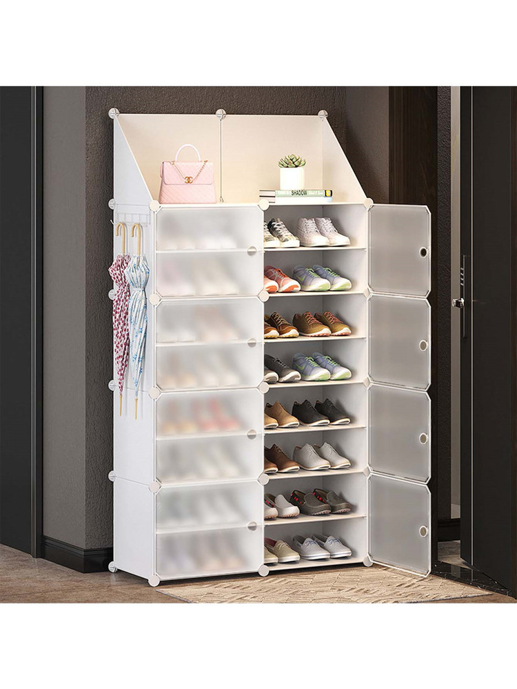 Shoes Rack Storage Cabinet with Doors, Key Holder, Portable Shoes Organizer, Expandable Standing ... | SHEIN