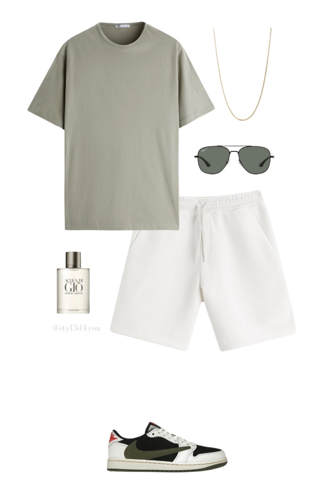Top and shorts from Zara