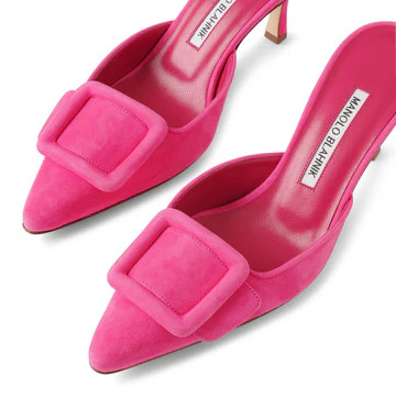 Maysale 70 pink suede mules | Shop Savannahs (US)