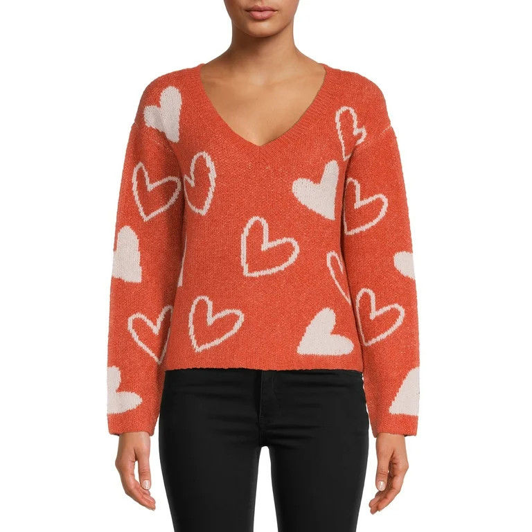 No Boundaries Juniors' Pullover Print Sweater - Walmart.com | Walmart (US)
