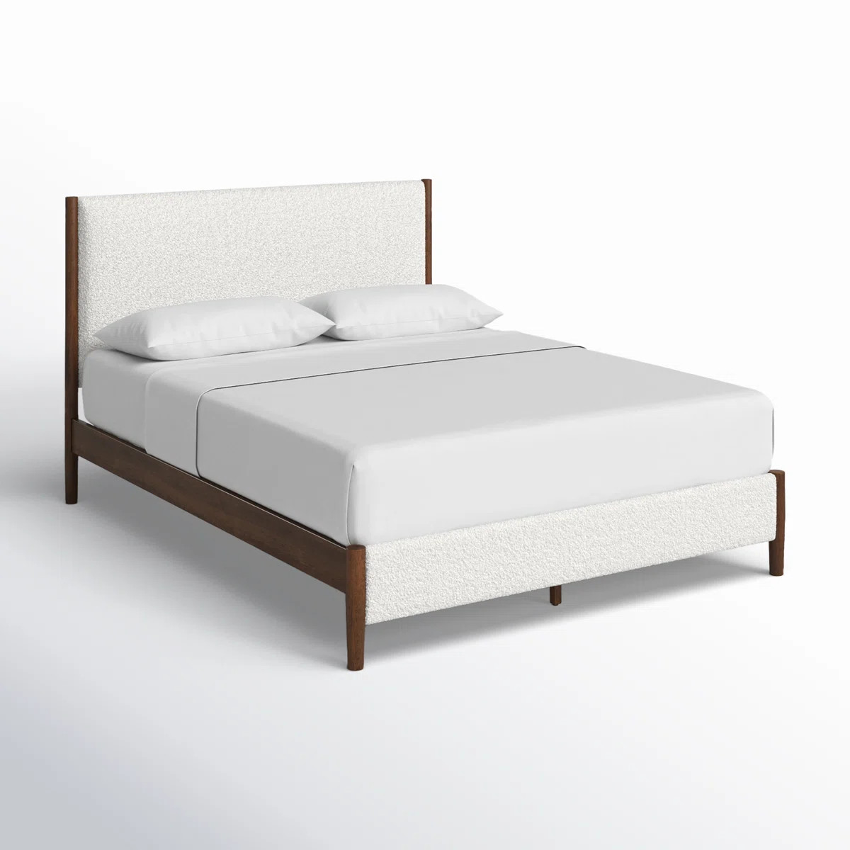 Irie Solid Wood Boucle Upholstered Headboard Bed Frame | Wayfair North America