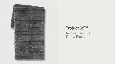 Textured Faux Fur Reversible Throw Blanket - Project 62™ | Target
