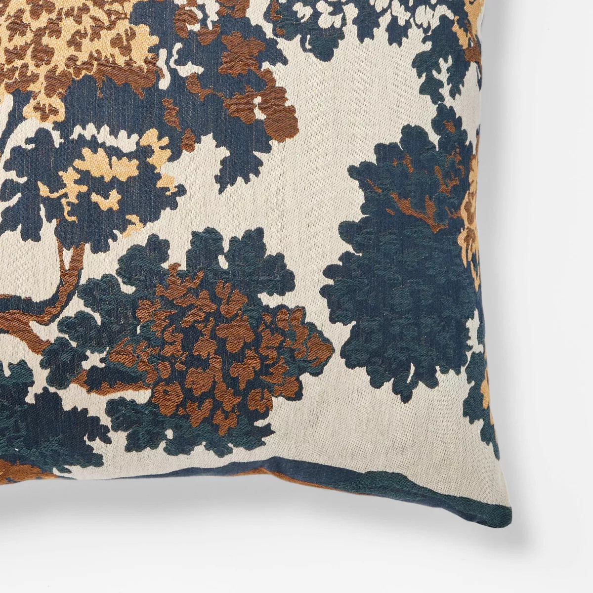 Cream-Navy-Olive Jacquard Tree Pillow 24x24 - Threshold designed with Studio McGee | Target