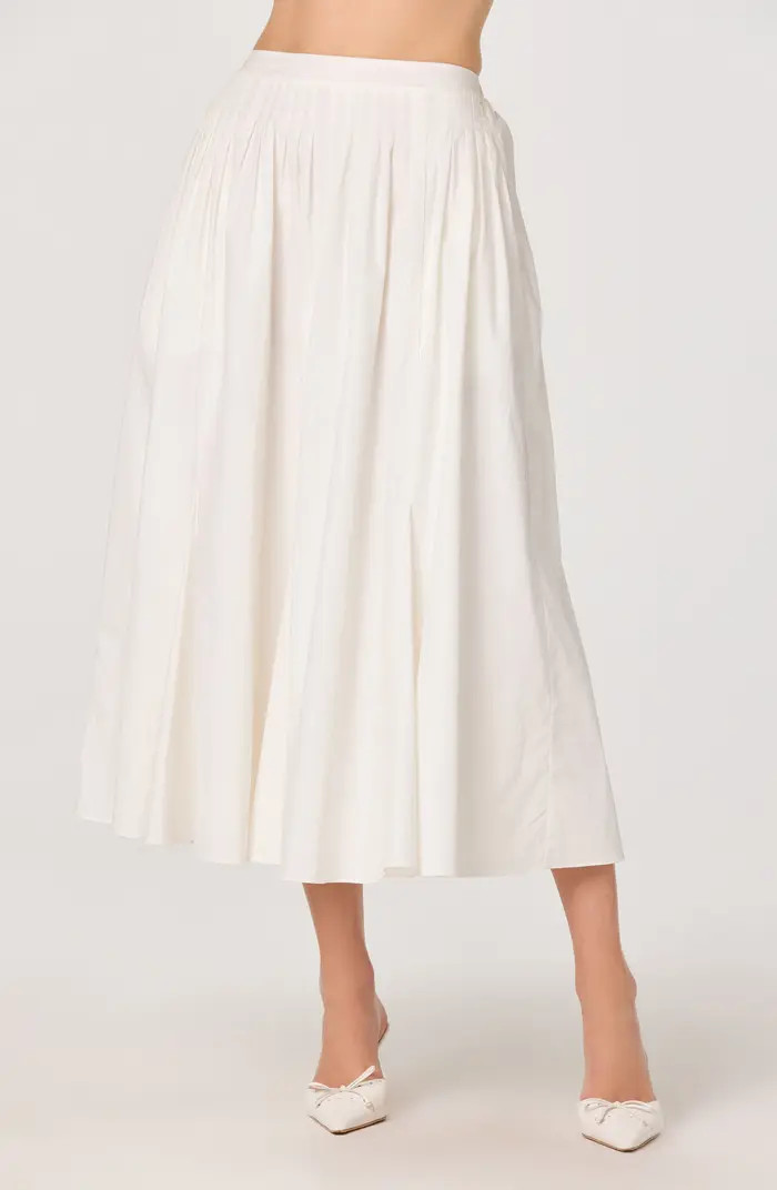 ASTR the Label Sidra Pleated Cotton Midi Skirt | Nordstrom | Nordstrom