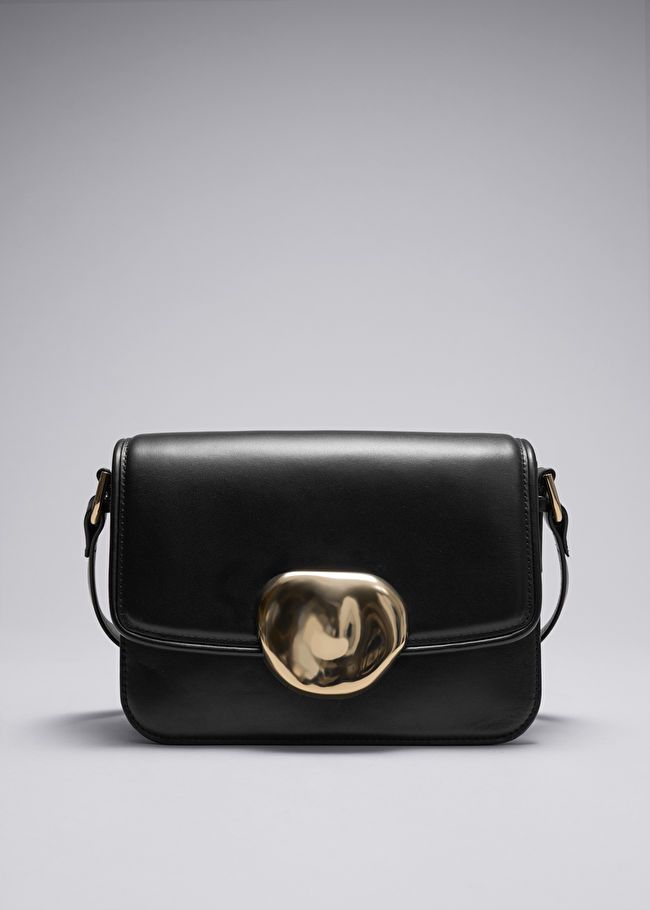 Sculptural Buckle Leather Bag - Black - Shoulderbags - & Other Stories US | & Other Stories US