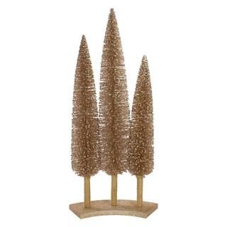 Northlight 25 in. Rose Gold Sisal Christmas Trees Table Top Decor (Set of 3) | The Home Depot