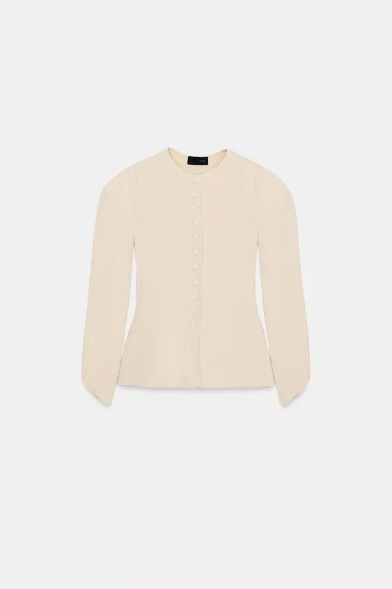 CARDIGAN WITH PUFF SLEEVES | Zara US