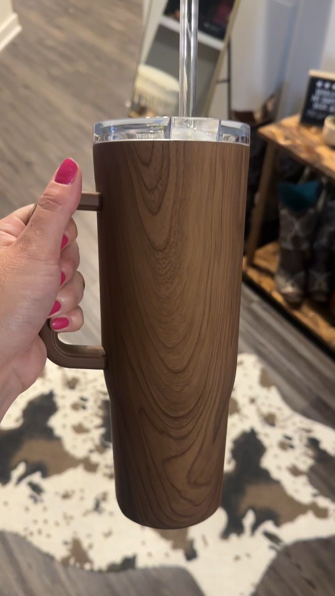 I had to 🤎
The wood grain makes my little western heart happy. 

#LTKFindsUnder50 #LTKHome #LTKTravel