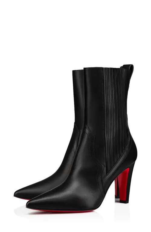 Christian Louboutin Santiag Pointed Toe Bootie in Black at Nordstrom, Size 10.5Us | Nordstrom