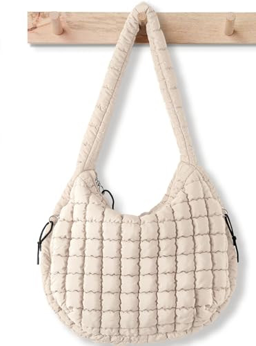 Babysun Puffer Tote Bag for Women Large Quilted Tote Bag Quilted Carryall Bag Soft Puffy Crossbody Bag Hobo Handbags Puff Purse | Amazon (US)
