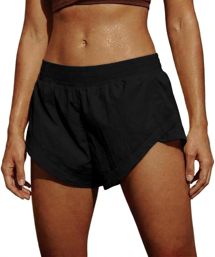Womens Running Shorts with Line Athletic Workout Yoga Gym Shorts Active Sport Clothes | Amazon (US)