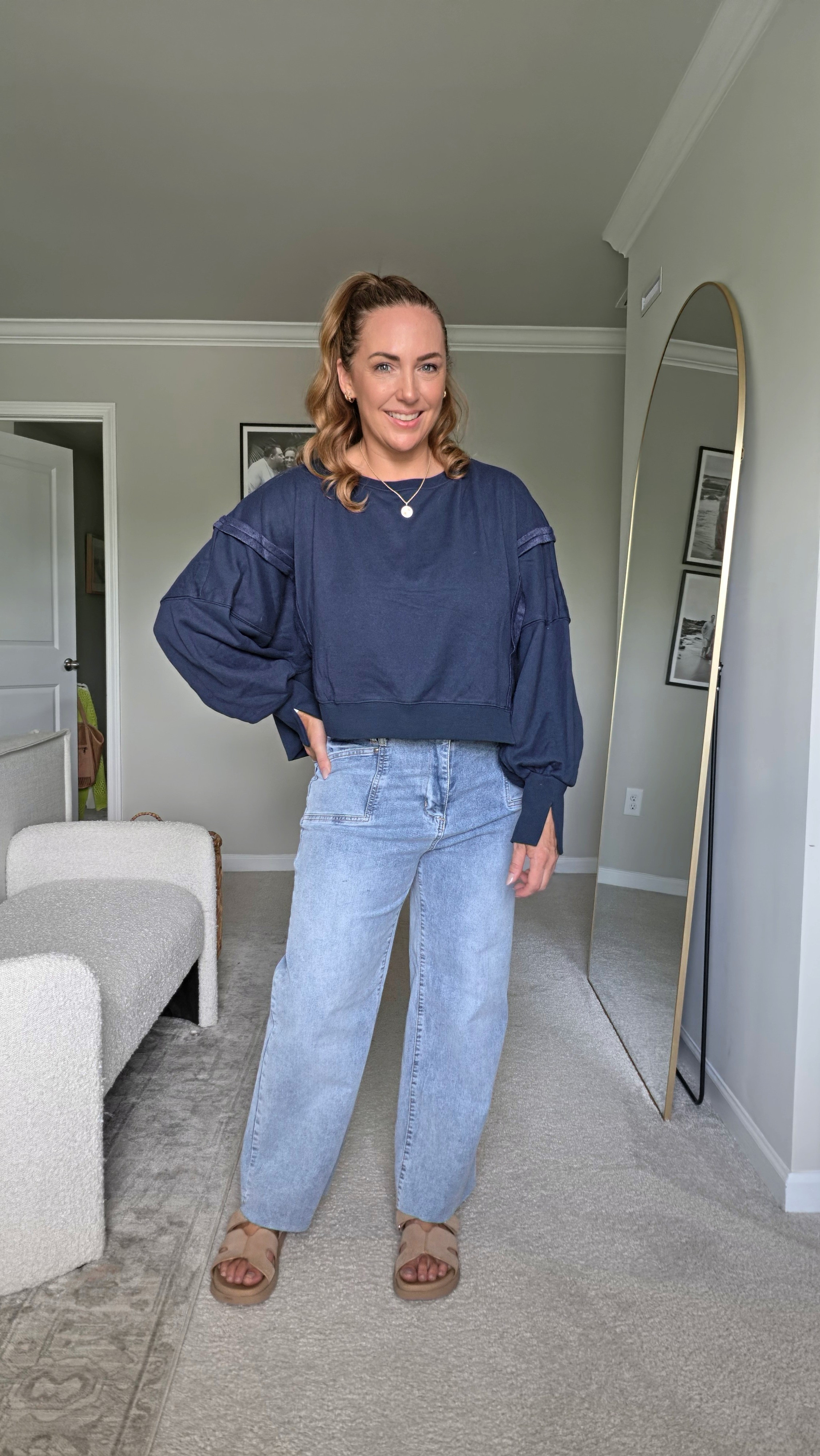 This blue cropped split hem sweatshirt is a total Free People look for less paired with stretchy raw hem denim from Cicy Belle. It’s the perfect comfy and casual outfit for everyday wear.#LookForLess #CicyBelle #CasualStyle #DenimOutfit

#LTKMidsize #LTKOver40 #LTKootd