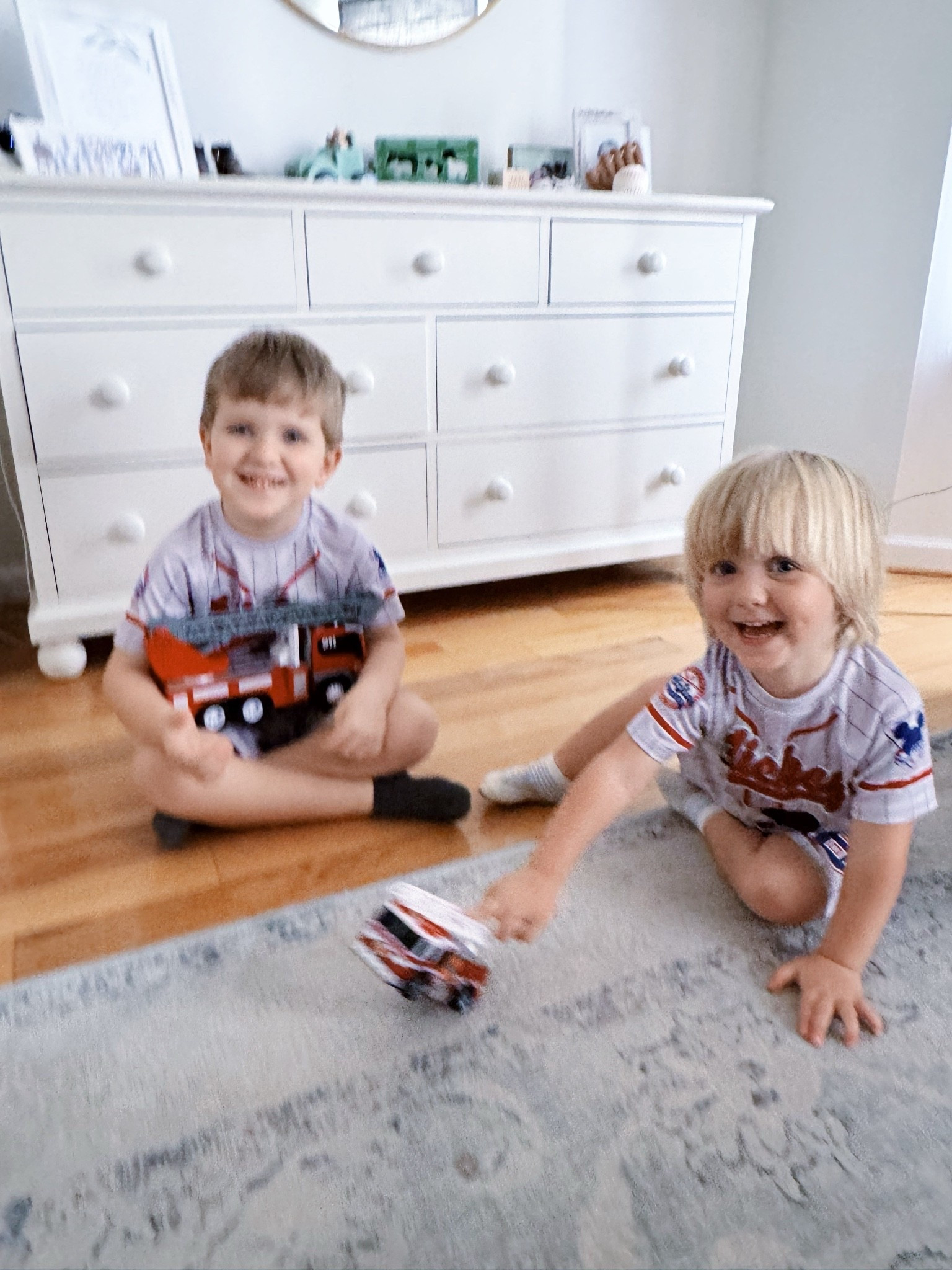 Also to all my fellow boy mamas out there… let me just say 🤭… nothin’ makes two little boys happier than cute 🥰 little fire trucks 🚒 they got to pick out at the dollar store 🏬 on our way home from the library 📚 - ohhh the little things!!! 🤗❤️